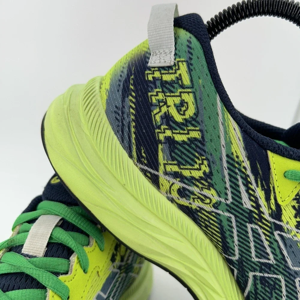 ASICS Noosa Tri 14 Shoes Size 5.5 Hazard Green Colorblock Running Sneakers Teens - Picture 10 of 14